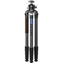Leofoto LN-364C Heavy Duty Carbon Fiber Tripod with LH-55LR Ball Head and 75mm Bowl Adapter