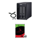 QNAP 48TB TR-002 2-Bay USB 3.2 Gen 2 RAID Expansion Enclosure Kit (2 x 24TB)