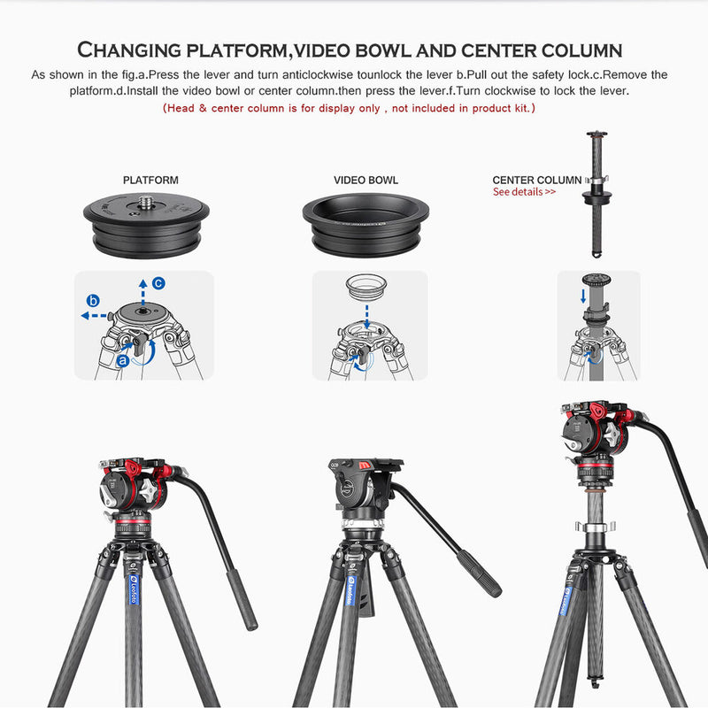 Leofoto LM-403CX Carbon Fiber Tripod with MH-60 Ball Head