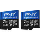 PNY 256GB PRO Elite High Endurance microSDXC Memory Card with SD Adapter (2-Pack)