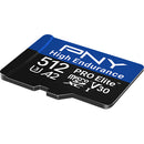 PNY 512GB PRO Elite High Endurance microSDXC Memory Card with SD Adapter