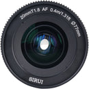 Sirui 20mm T1.8 1.33x S35 AF Anamorphic Lens (Leica L, Blue Flares)