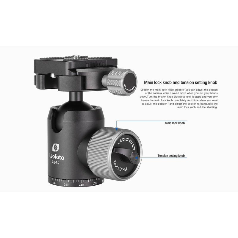 Leofoto XB-32 Ball Head with BPL-50 Quick Release Plate