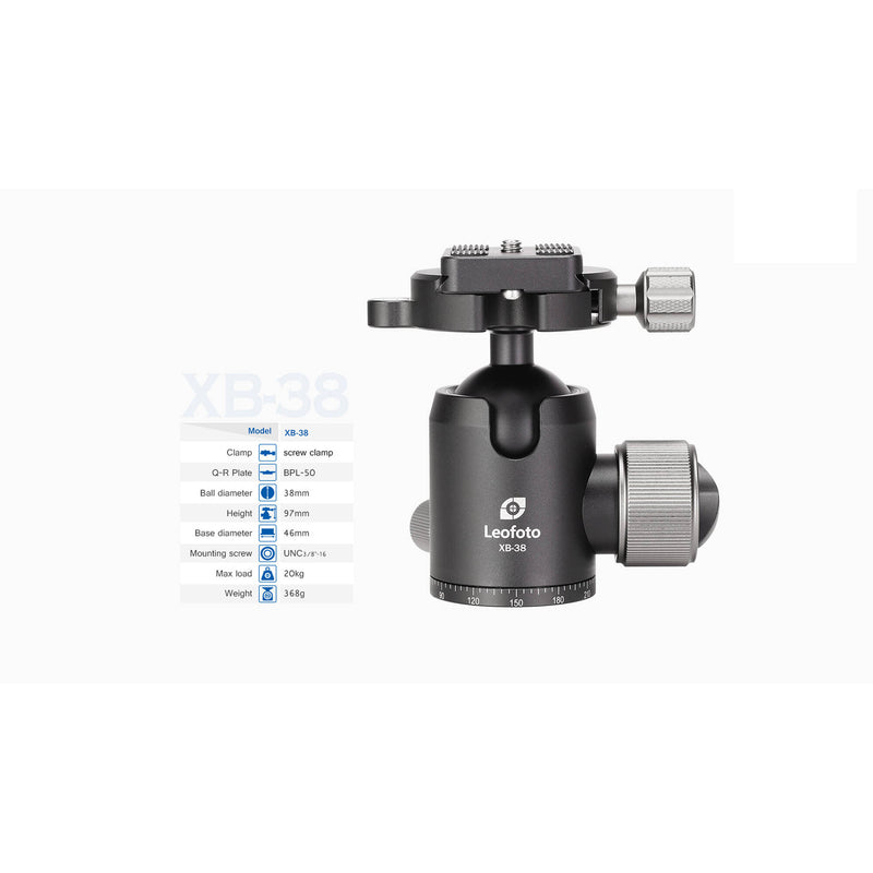 Leofoto XB-38 Ball Head with BPL-50 Quick Release Plate