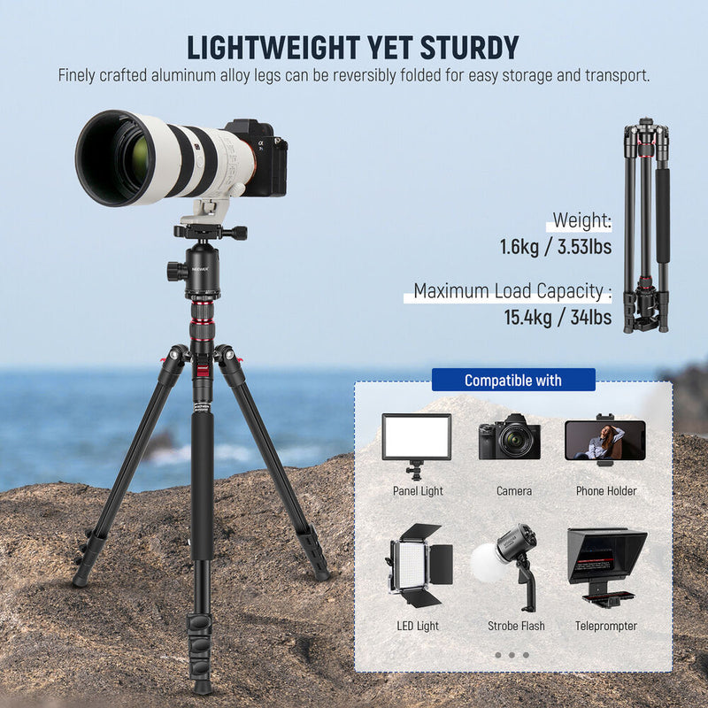 Neewer 77" 2-in-1 Aluminum Tripod/Monopod with Arca-Type Head and Phone Holder