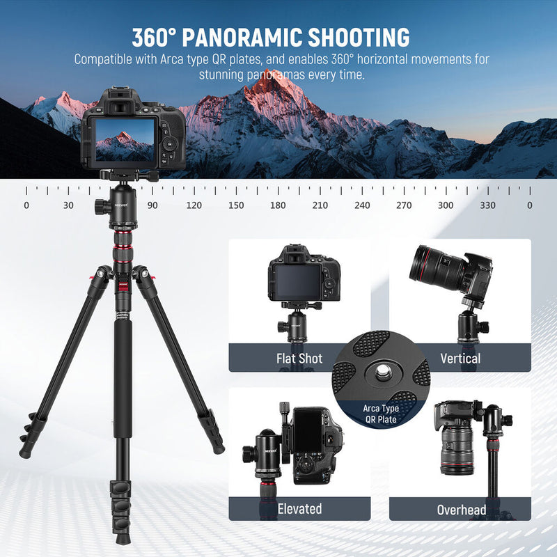 Neewer 77" 2-in-1 Aluminum Tripod/Monopod with Arca-Type Head and Phone Holder