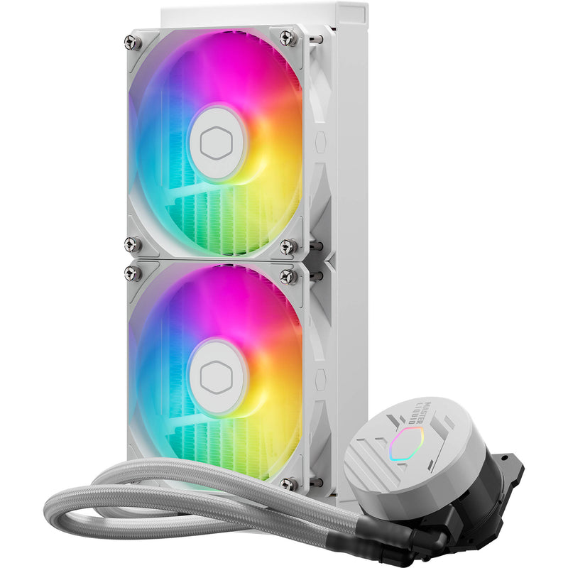 Cooler Master MasterLiquid 240L Core ARGB AIO Liquid CPU Cooler (White)