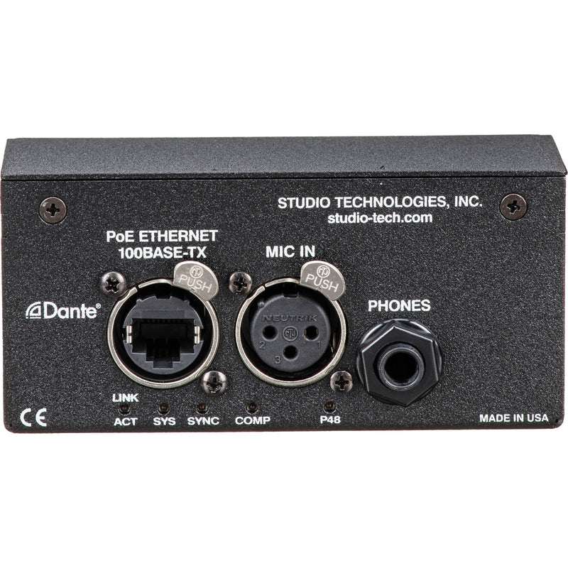 Studio Technologies Dante Audio-Over-Ethernet Announcers Console - 1 Main / 1 Talkback Channel