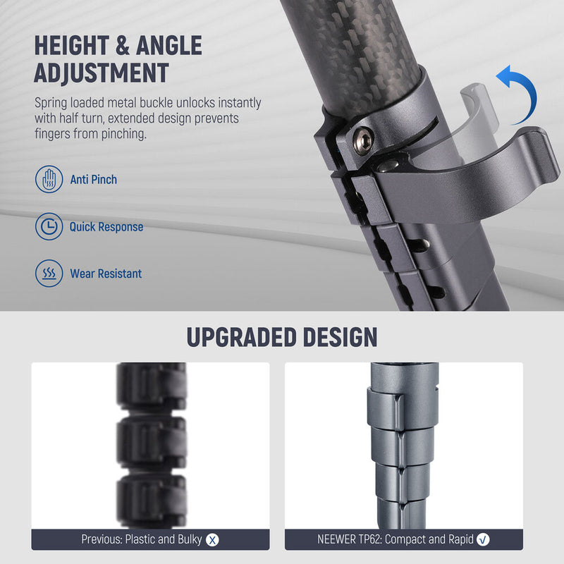 Neewer LT32 Carbon Fiber Travel Tripod (62")