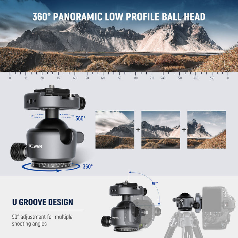 Neewer GM41 Low Profile Tripod Ball Head