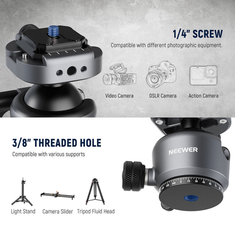 Neewer GM41 Low Profile Tripod Ball Head