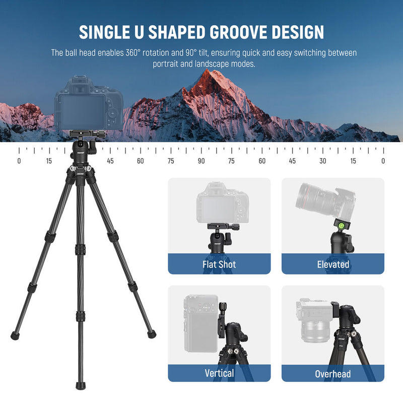 Neewer TP09 Carbon Fiber Desktop Mini Tripod with 360-Degree Ball Head (20")