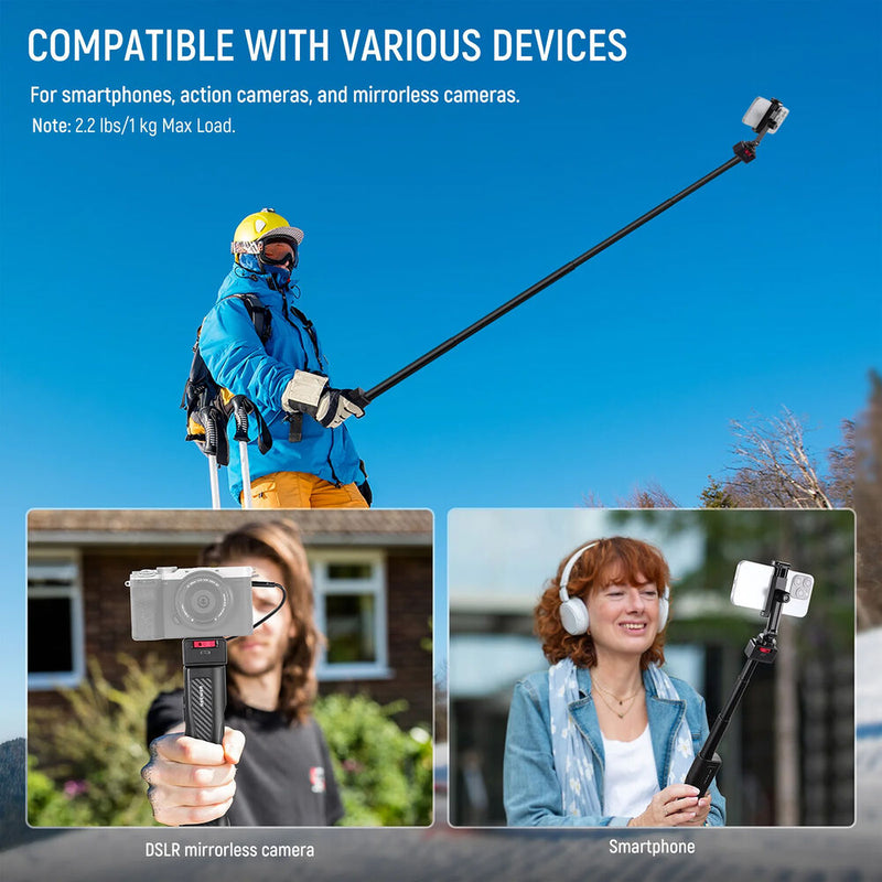 Neewer PA993 Rechargeable Selfie Stick with Battery & Remote