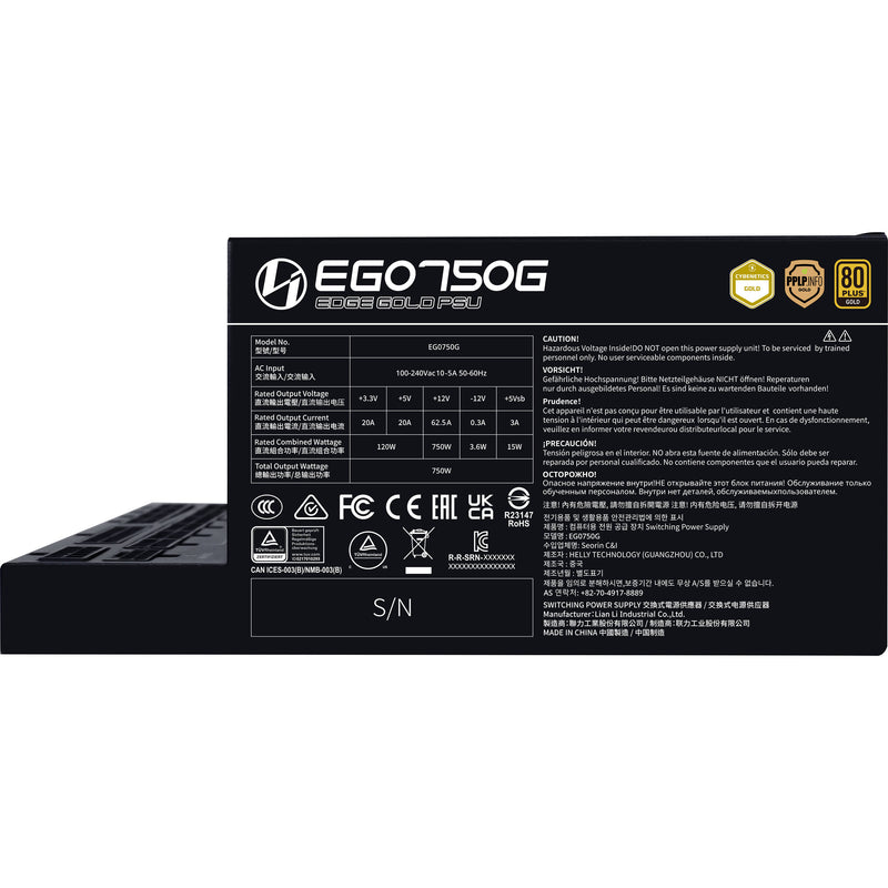 Lian Li EDGE GOLD 750W 80 PLUS Gold Modular ATX Power Supply (Black)