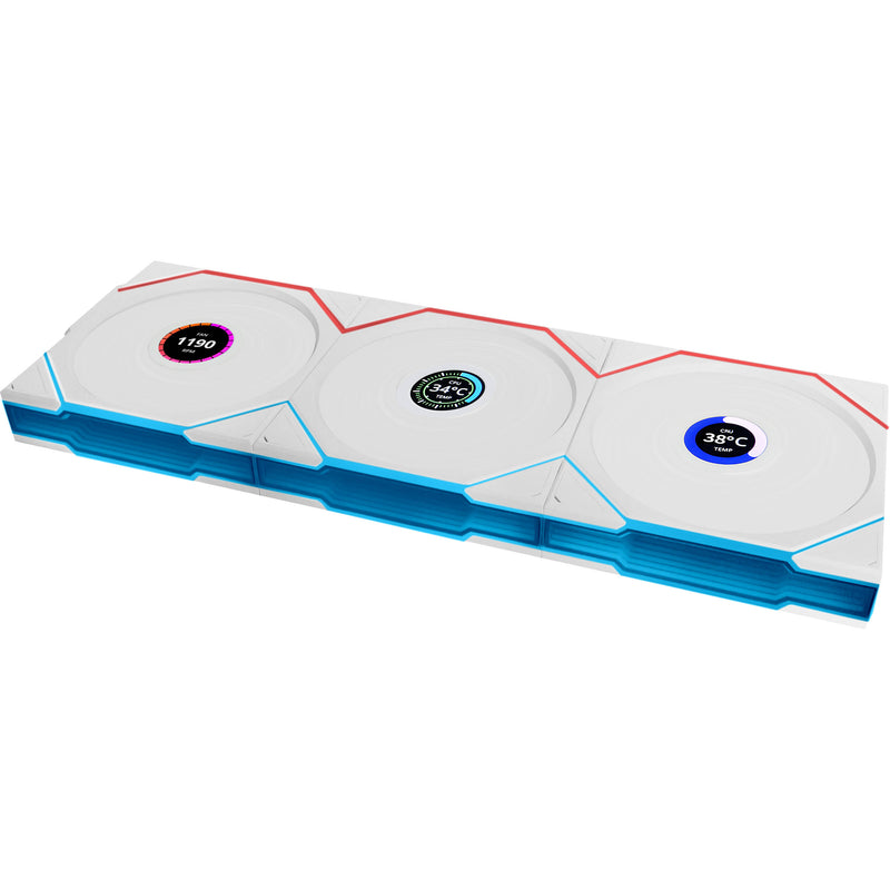 Lian Li 120mm UNI FAN TL LCD Wireless RGB Case Fan (White, 3-Pack)