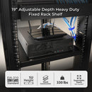IOGEAR Heavy Duty Adjustable Depth Fixed Rack Shelf (1 RU, 19.5 to 27.6")