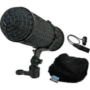Radius Mini-ALTO 250 Blimp Windshield with RAD-2 Kit, PG Handle & XLR Cable (Black, Multi-Pile)