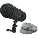 Radius Mini-ALTO 250 Blimp Windshield with RAD-2 Kit & PG Handle (Gray, Long-Pile)