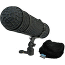 Radius Mini-ALTO 300 Blimp Windshield with RAD-2 Kit & PG Handle (Black, Multi-Pile)