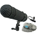 Radius Mini-ALTO 280 Blimp Windshield with RAD-2 Kit, PG Handle & XLR Cable (Gray, Long-Pile)