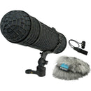 Radius Mini-ALTO 300 Blimp Windshield with RAD-2 Kit, PG Handle & XLR Cable (Gray, Long-Pile)