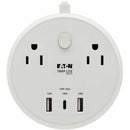 Tripp Lite Safe-IT 30W 2-Outlet Surge Protector with 3 USB Ports (White)