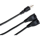 Hosa Technology YAC-407 3-Prong Male to Two 3-Prong Females Y-Power Cable