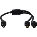 Hosa Technology YAC-407 3-Prong Male to Two 3-Prong Females Y-Power Cable