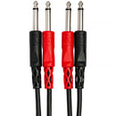 Hosa Technology Two 1/4" Male to Two 1/4" Male Unbalanced Cable (Molded) - 20'