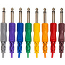 Hosa Technology Patchbay 1/4" Phone Male to 1/4" Phone Male Cable - 1.5' (set of 8)