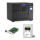 QNAP 96TB TVS-h1688X 16-Bay NAS Enclosure Kit (12 x 8TB) with Thunderbolt 3 Card