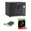 QNAP 144TB TVS-h1688X 16-Bay NAS Enclosure Kit (12 x 12TB) with Thunderbolt 3 Card