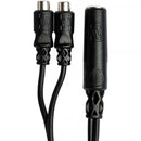 Hosa Technology Mono 1/4" Phone Female to 2 RCA Female Y-Cable - 6"