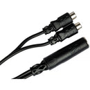 Hosa Technology Mono 1/4" Phone Female to 2 RCA Female Y-Cable - 6"