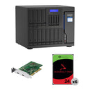 QNAP 144TB TVS-h1688X 16-Bay NAS Enclosure Kit (6 x 24TB) with Thunderbolt 3 Card