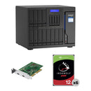 QNAP 72TB TVS-h1688X 16-Bay NAS Enclosure Kit (6 x 12TB) with Thunderbolt 3 Card