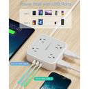 Tessan Surge Protector with 8 AC Outlets, 2 USB-A & 1 USB-C (5', Flat Plug)