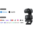 EMEET PIXY 4K AI Dual-Lens PTZ Webcam with Gesture Control and Auto Tracking