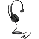 Jabra Evolve2 50 Mono Wired USB-C/A & Bluetooth Headset (Unified Communications)