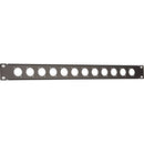 Auray RPPM12-1U Rack Panel for 12 Panel-Mount Connectors Kit with XLR Male-to-Female Feedthrough Adapters (1 RU)