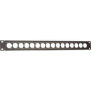 Auray RPPM16-1U Rack Panel for 16 Panel-Mount Connectors Kit with XLR Female-to-Male Feedthrough Adapters (1 RU)