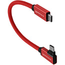 Kondor Blue Straight to Right-Angle USB-C 3.1 Gen 2 Cable (8.5", Cardinal Red)