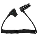 Kondor Blue Coiled D-Tap Male to 4-Pin XLR Female Right-Angle Power Cable for Cinema Cameras (20 to 50")