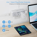 Tessan Multi Plug Outlet Extender with 4 Outlets, 2 USB-A & 1 USB-C Port