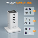 Tessan 9-in-1 30W USB/AC Vertical Charging Station (White)