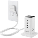 Tessan 9-in-1 30W USB/AC Vertical Charging Station (White)