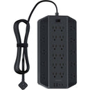 Tessan Surge Protector with 22 Outlets, 2 USB-A & 2 USB-C (Black, 10')