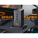 Tessan 9-in-1 65W USB/AC Vertical Charging Station (Black)