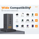 Tessan 9-in-1 65W USB/AC Vertical Charging Station (Black)
