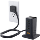 Tessan 9-in-1 30W USB/AC Vertical Charging Station (Black)